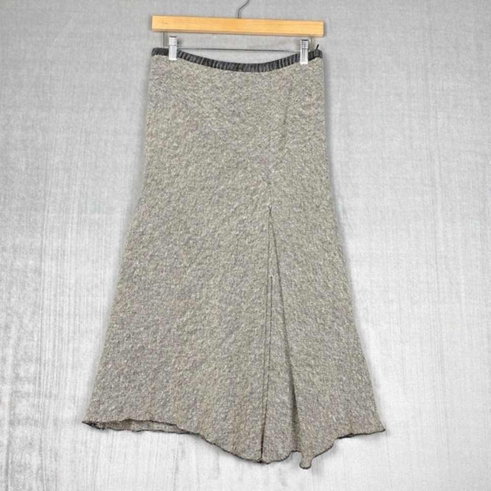 Philippe Adec Paris Skirt Womens 4 Gray Tweed Angora Wool Blend Asymmetrical Hem